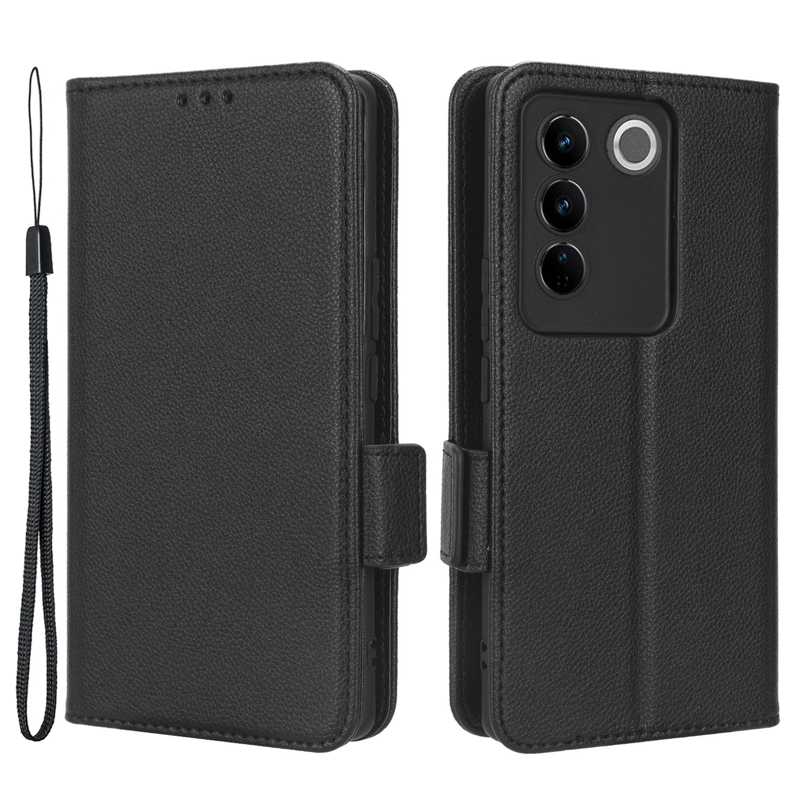 For vivo S16 S16 Pro V27 V27 Pro Anti-Fingerprint Phone Case Wallet Stand Litchi Texture PU Leather Dual Magnetic Clasp Cover For vivo S16 S16 Pro V27 V27 Pro Anti-Fingerprint Phone Case Wallet Stand Litchi Texture PU Leather Dual Magnetic Clasp Cover